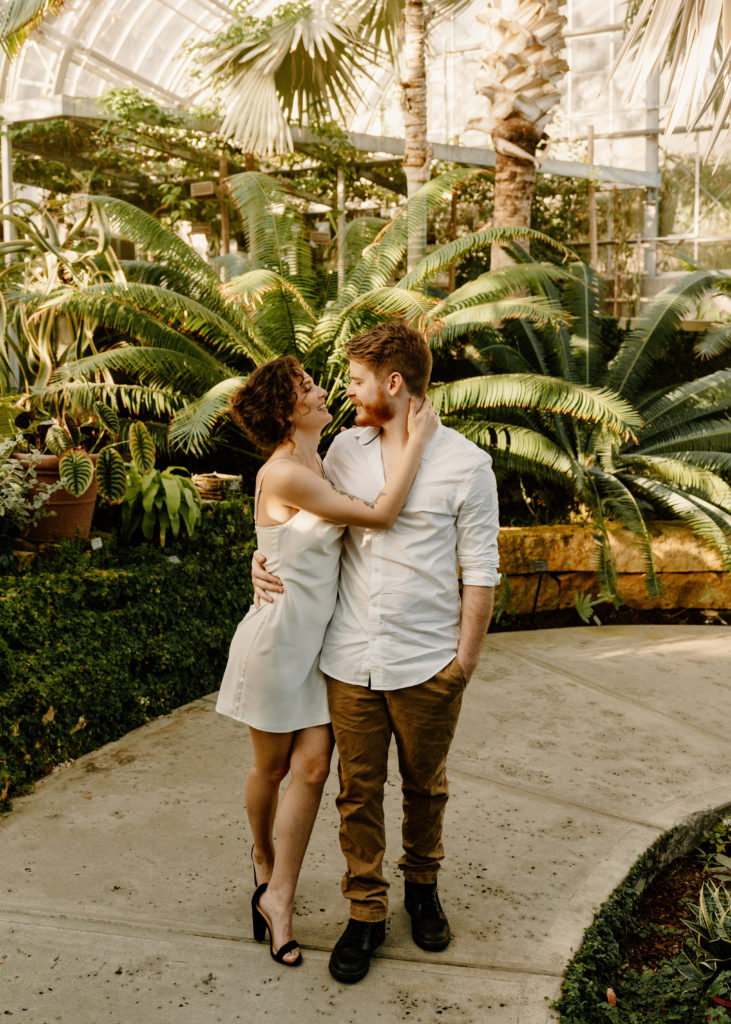 Omaha Fall Engagement Session at Lauritzen Gardens Conservatory