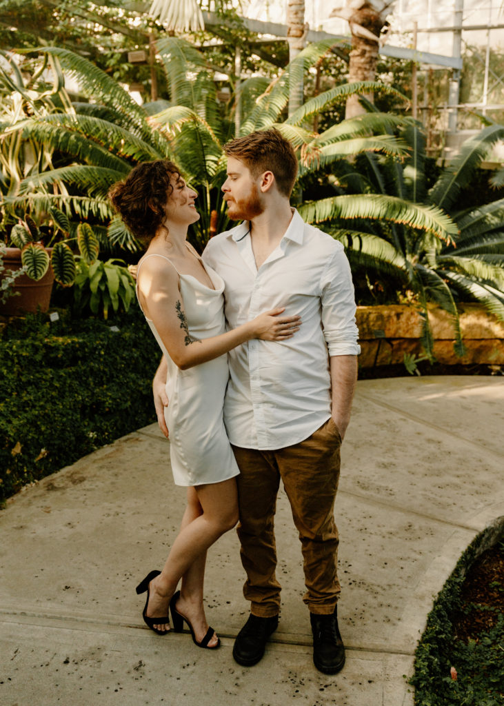 Omaha Fall Engagement Session at Lauritzen Gardens Conservatory